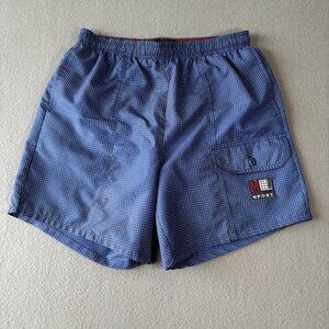 Vtg Majestic Sport Mens Shorts Swimsuit Beach Tanks Blue Lined 30 Drawstring 90s